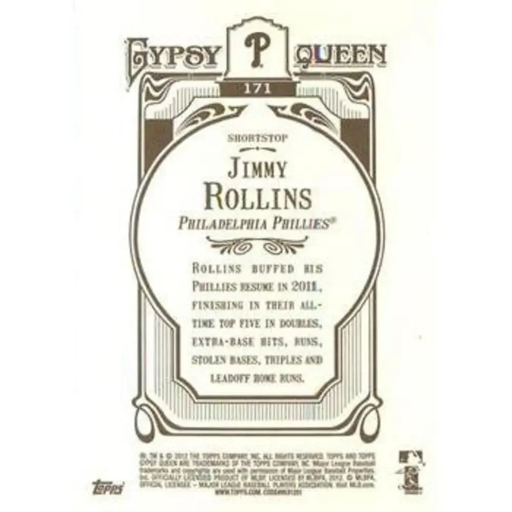 2012 Topps Gypsy Queen Jimmy Rollins # 171 Philadelphia Phillies